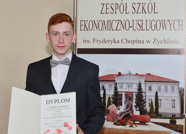 Michał Trawiński laureat XXXVIII Olimpiady Wiedzy i Umiejętności Rolniczych w bloku żywienie człowie