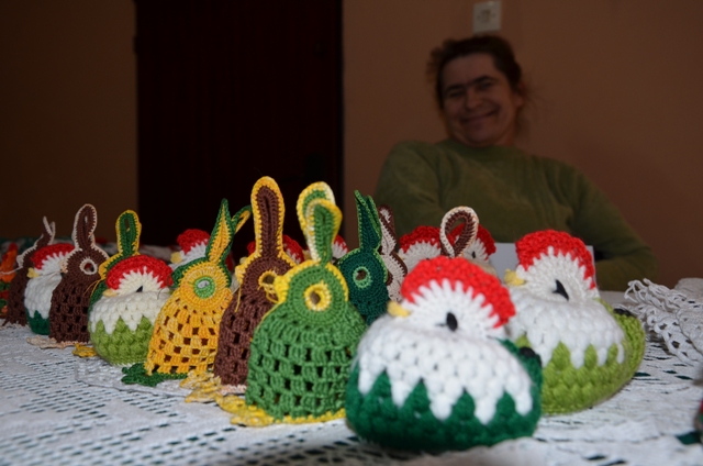 Kolekcję szydełkowych zajączków