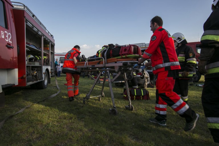 Pokaz ratownictwa przygotowany przez konińską straż pożarną oraz ratowników Wielkopolskiego Centrum