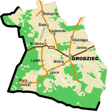 Mapa Gminy Grodziec