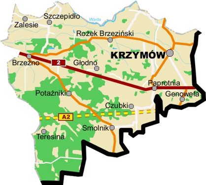 Mapa Gminy Krzymów