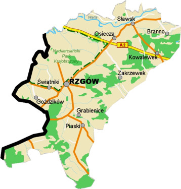 Mapa Gminy Rzgów