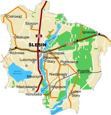 Mapa Gminy Ślesin