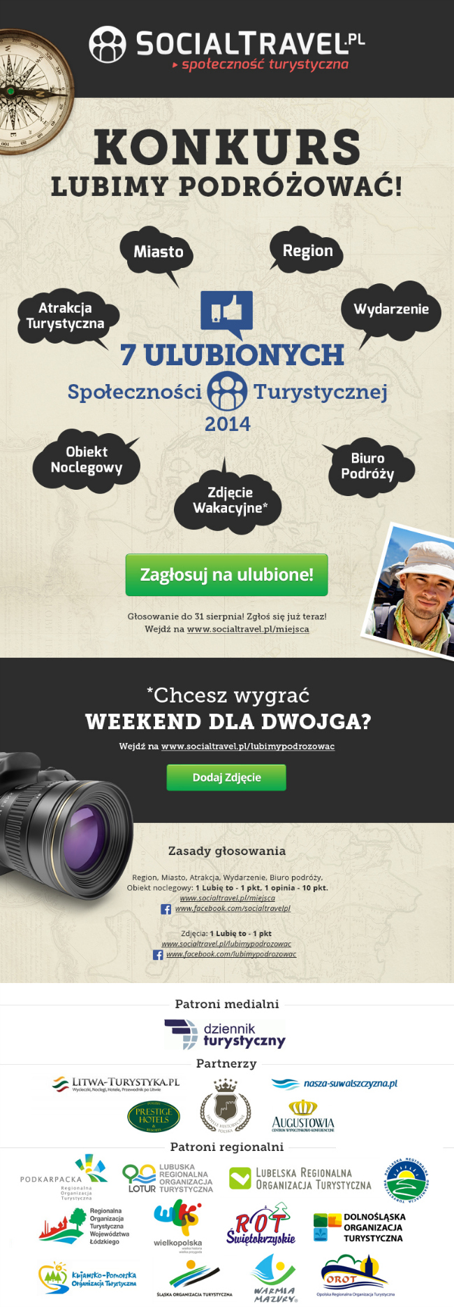Wybierz turystycznego Ulubieńca