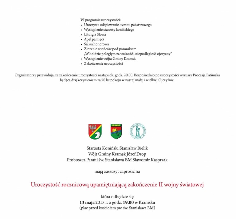 Uczczą 70 lat pokoju