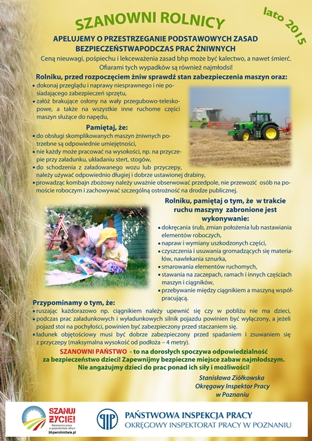 Okręgowy inspektor pracy w Poznaniu apeluje