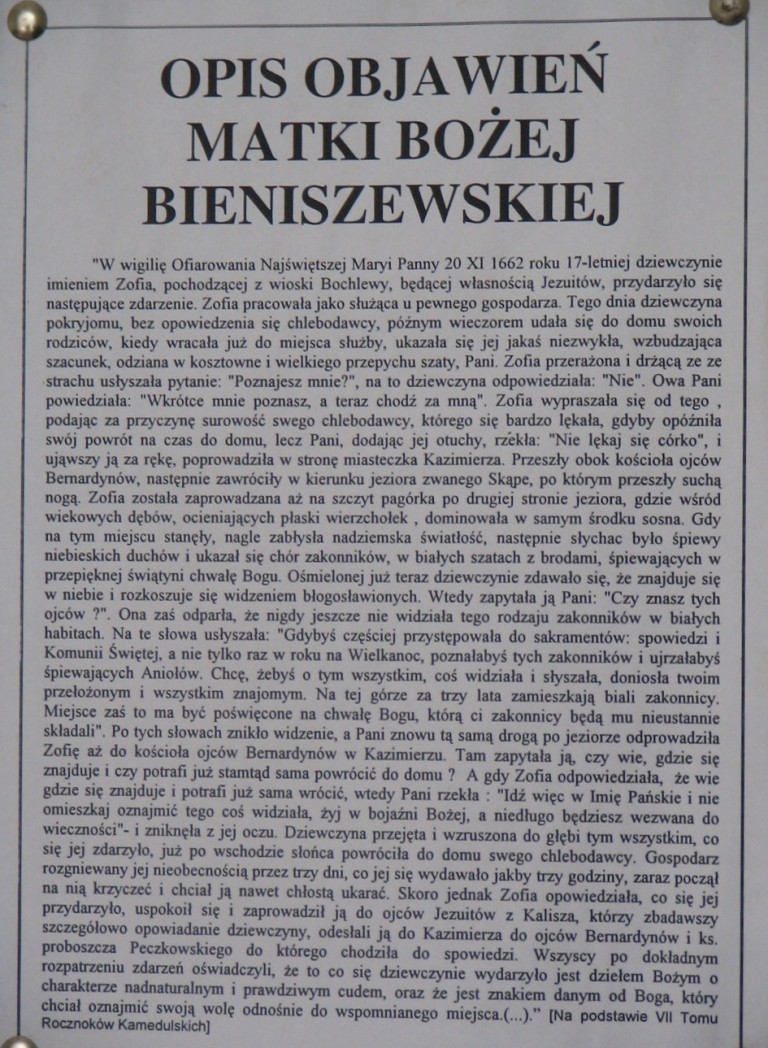 Opis objawień Matki Bożej Bieniszewskiej