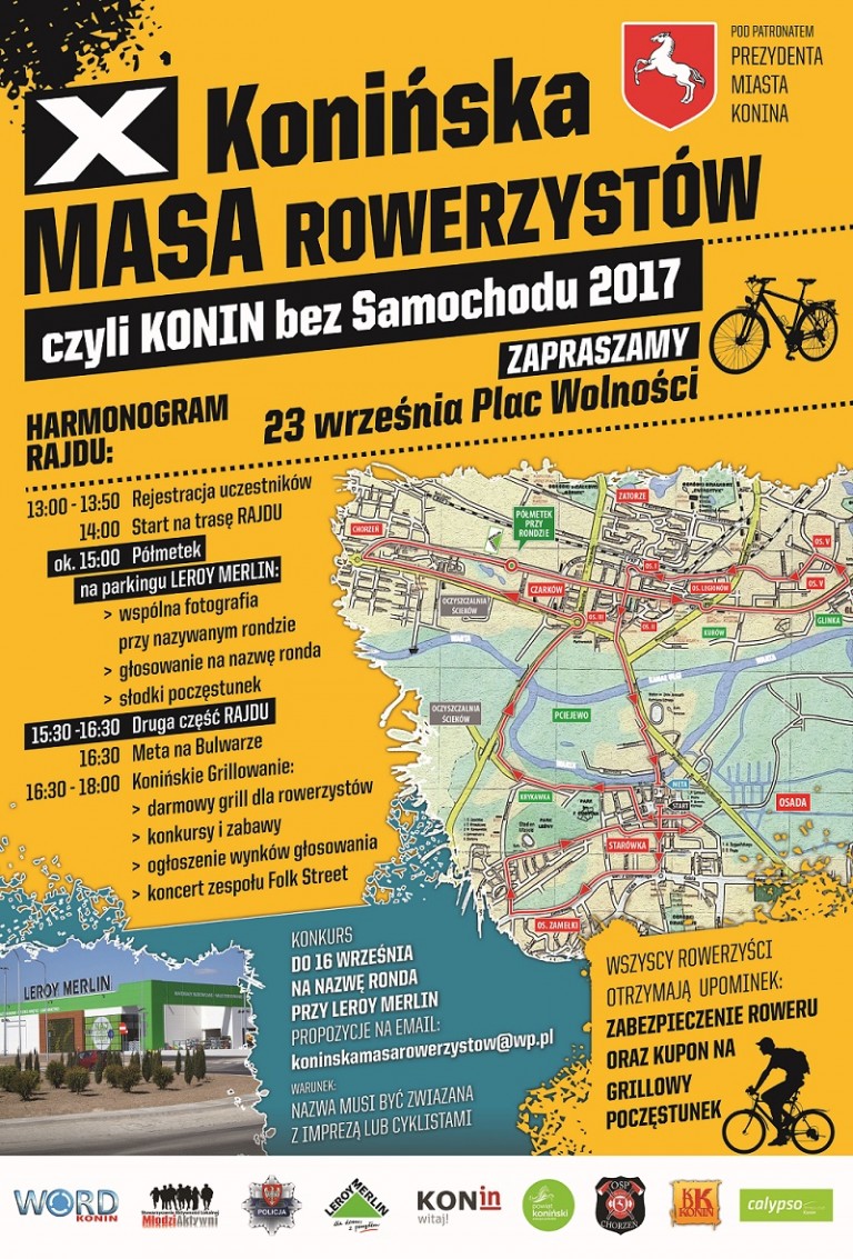 Jubileuszowa "Konińska Masa Rowerzystów"
