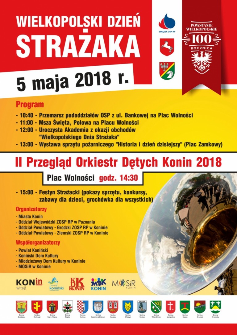 Wielkopolski Dzień Strażaka w Koninie - plakat