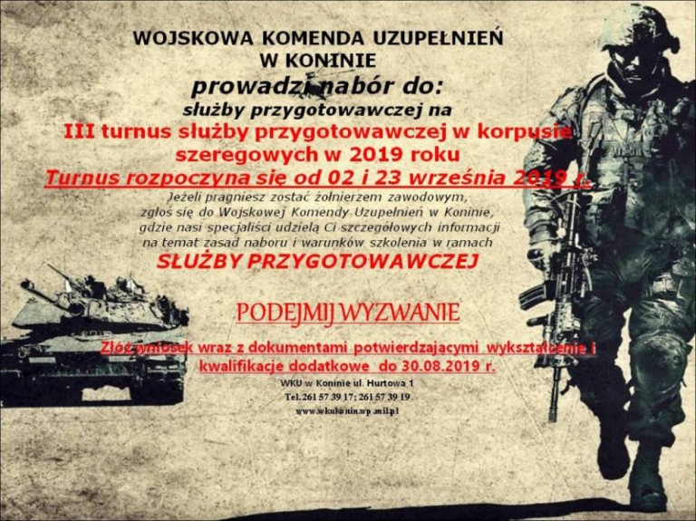 Plakat naboru do służby przygotowawczej