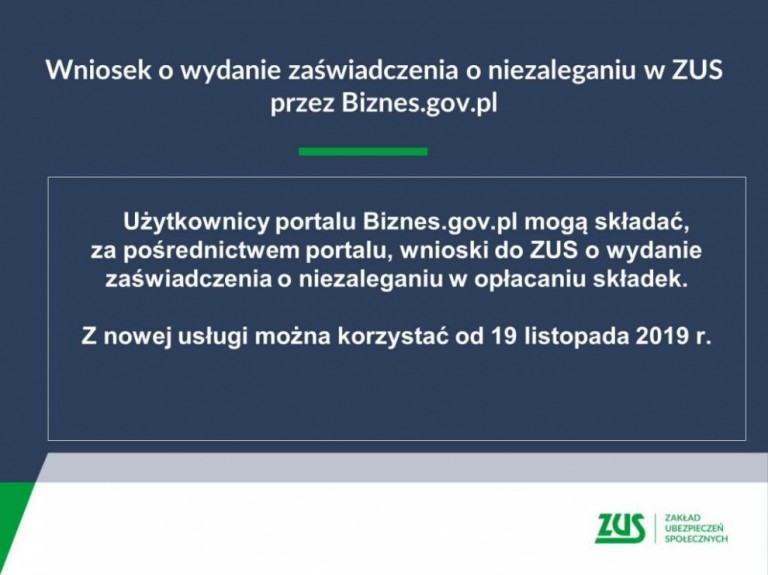 ZUS informuje przedsiębiorców