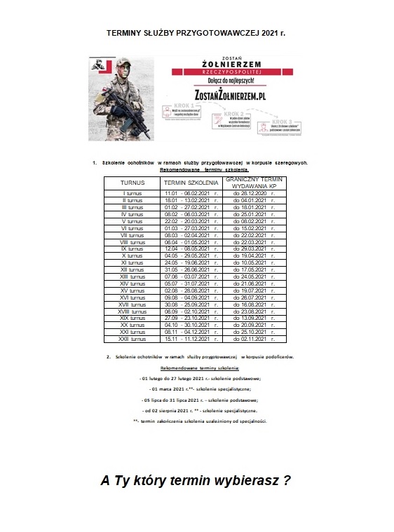 Nabór do służby przygotowawczej  2021