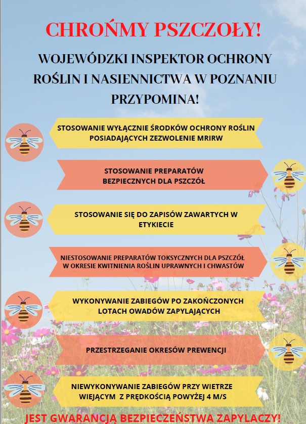 Chrońmy pszczoły - informacje o bezieczeństwie pszczół i innych zapylaczy