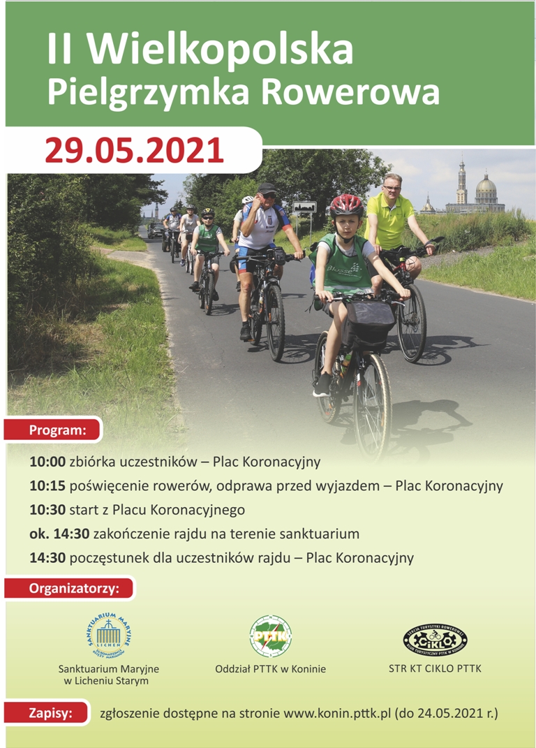 II Wielkopolska Pielgrzymka Rowerowa - baner informacyjny