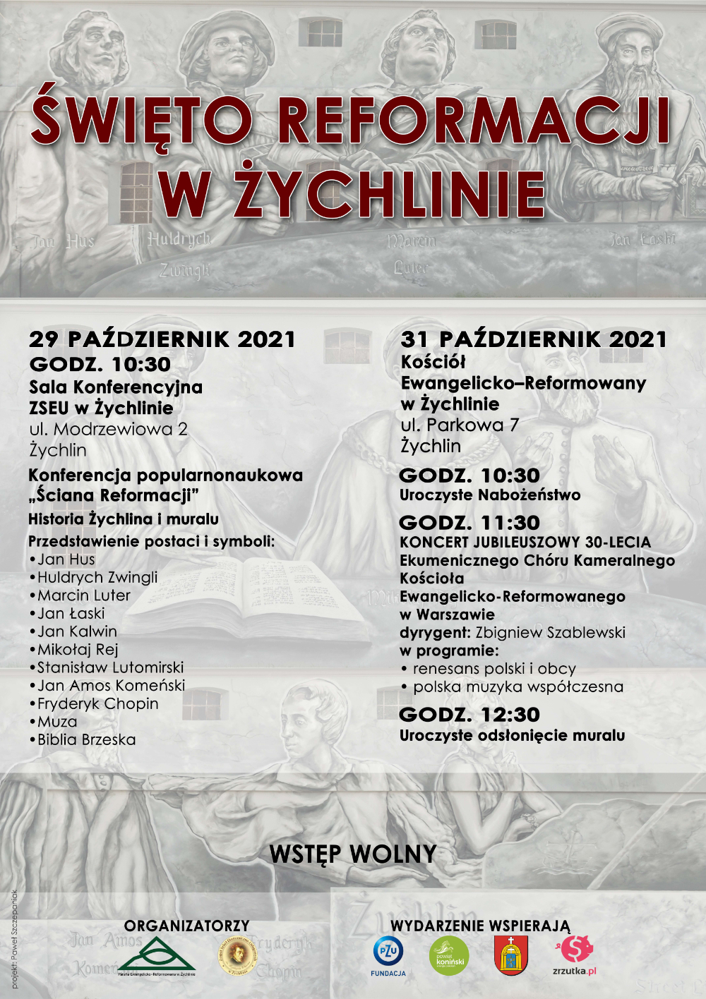 Plakat promujący Święto Reformacji w Żychlinie