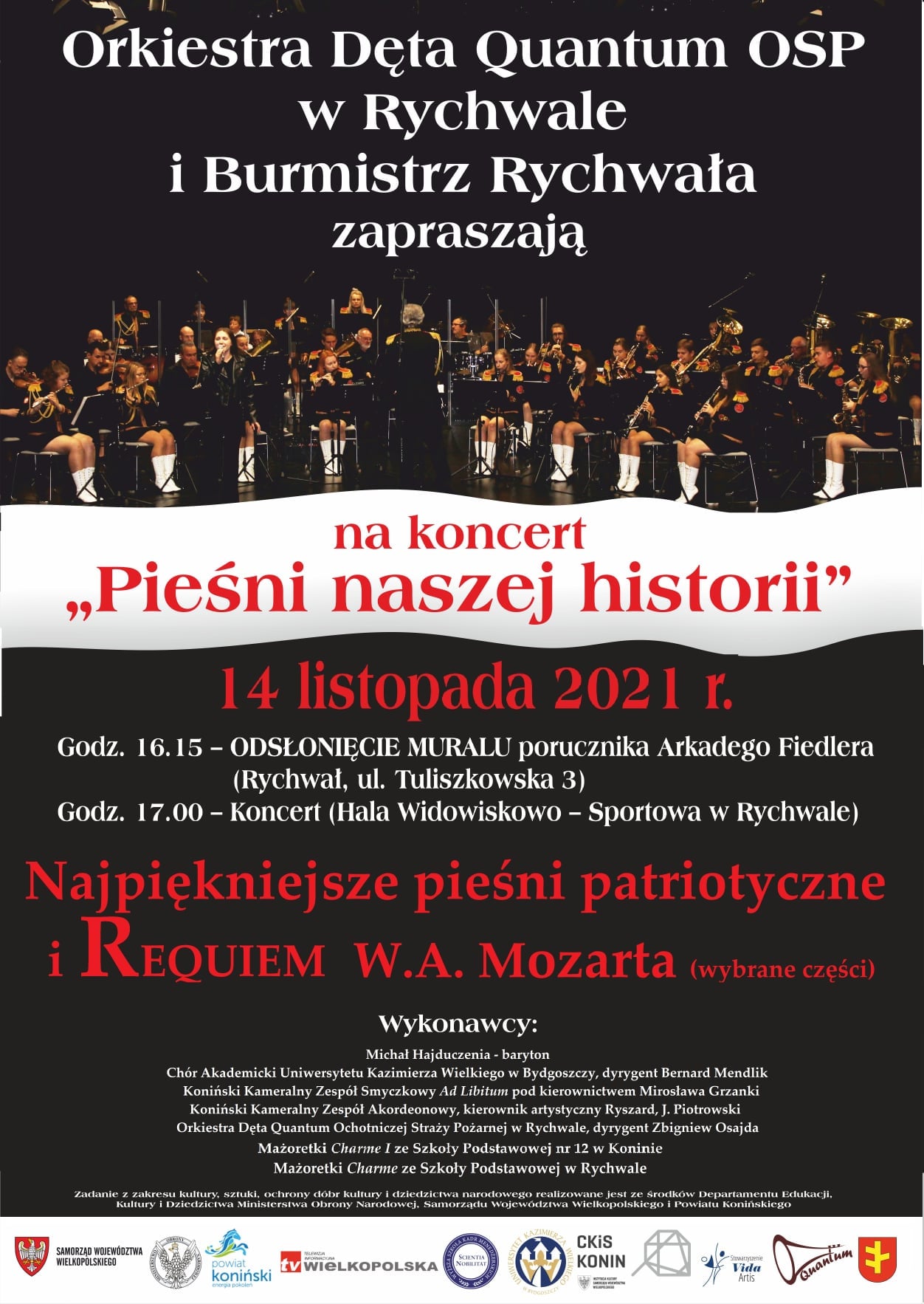 Plakat informujący o obchodach Dnia Niepodległości w Gminie Rychwał
