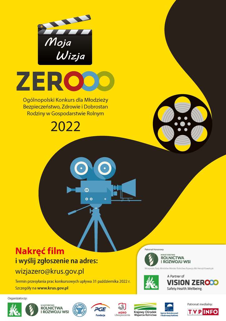 Plakat. Nakręć film! KRUS ogłasza konkurs