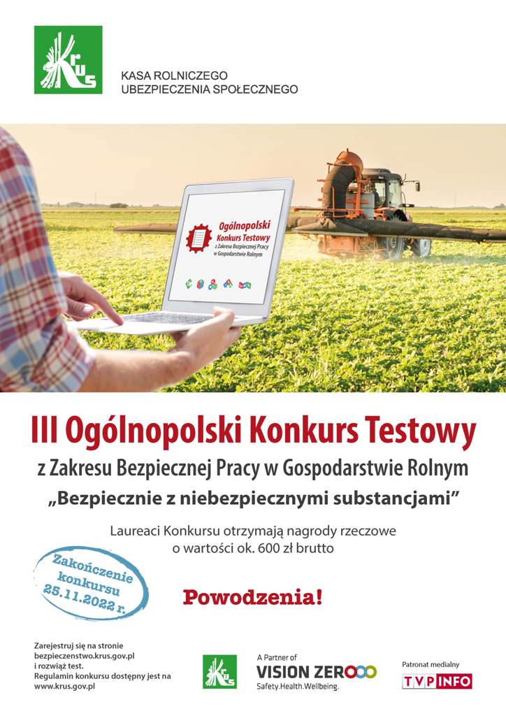 Plakat konkurs testowy KRUS