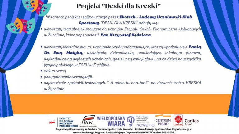 Spektakl teatralny jako podsumowanie projektu - Deski dla Kreski