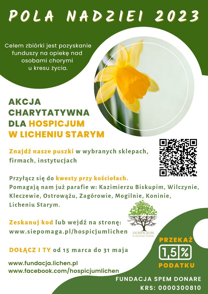 Plakat - Pola nadziei zakwitną dla hospicjum 2023