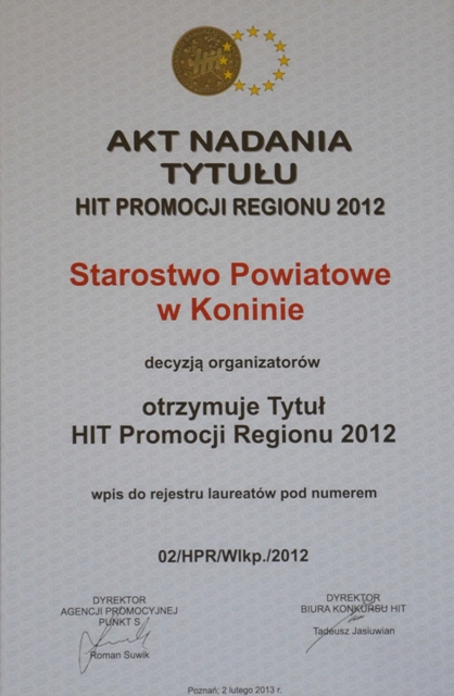 Powiat Koniński z kolejnym HIT-em