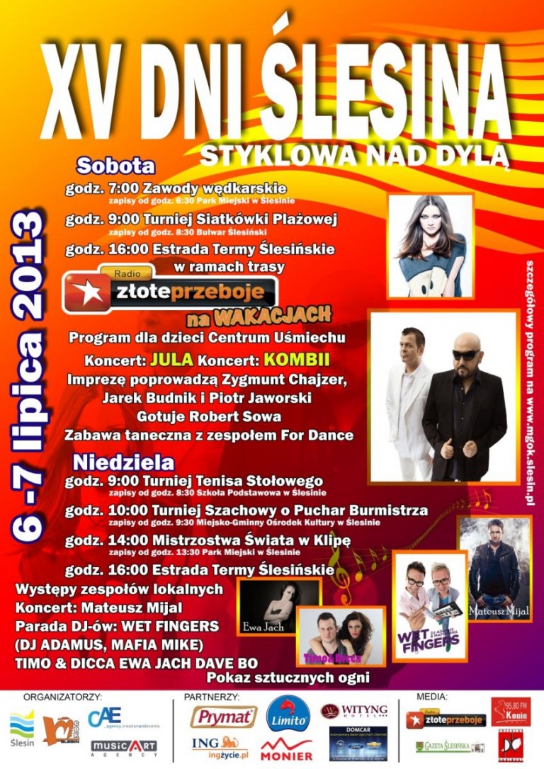Plakat –  XV Dni Ślesina "Styklowa nad Dylą"