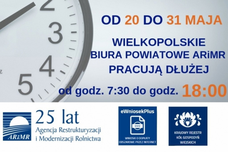 Wielkopolskie biura powiatowe ARiMR będą pracować dłużej
