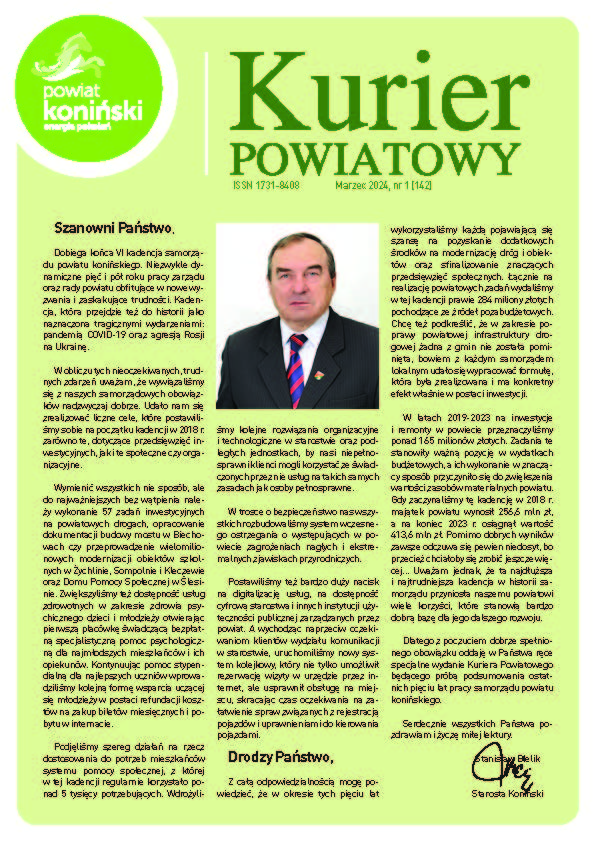 Okładka Kuriera Powiatowego nr 1 w 2024 r.