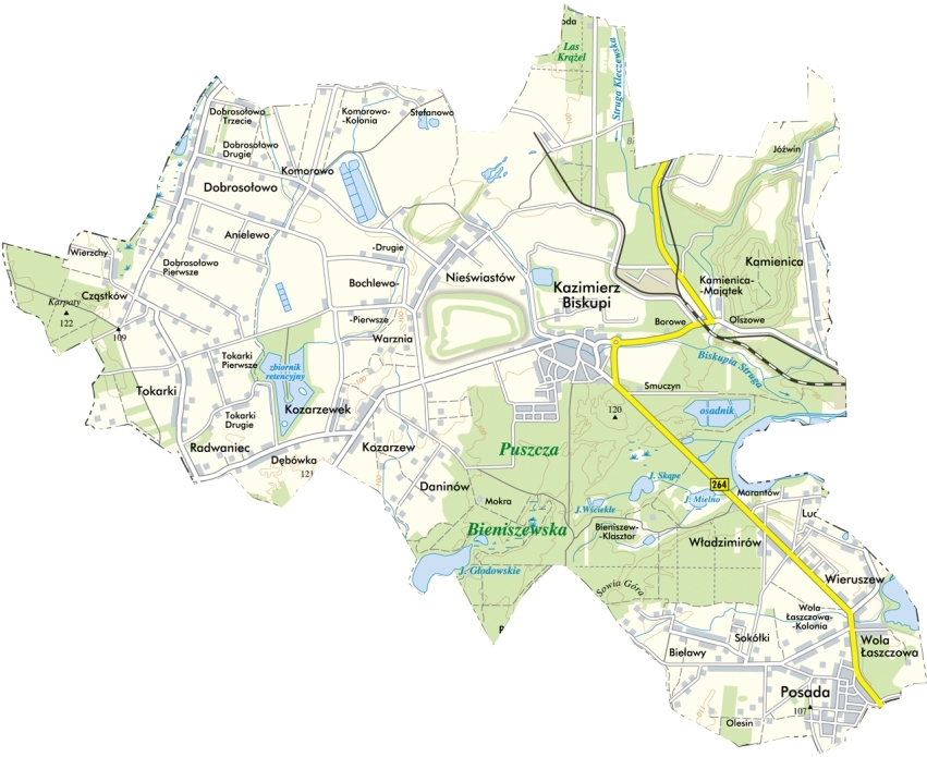 Mapa Gminy Kazimierz Biskupi