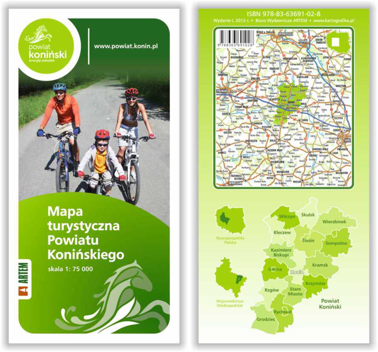 Mapa turystyczna Powiatu Konińskiego Mapa turystyczna Powiatu Konińskiego
