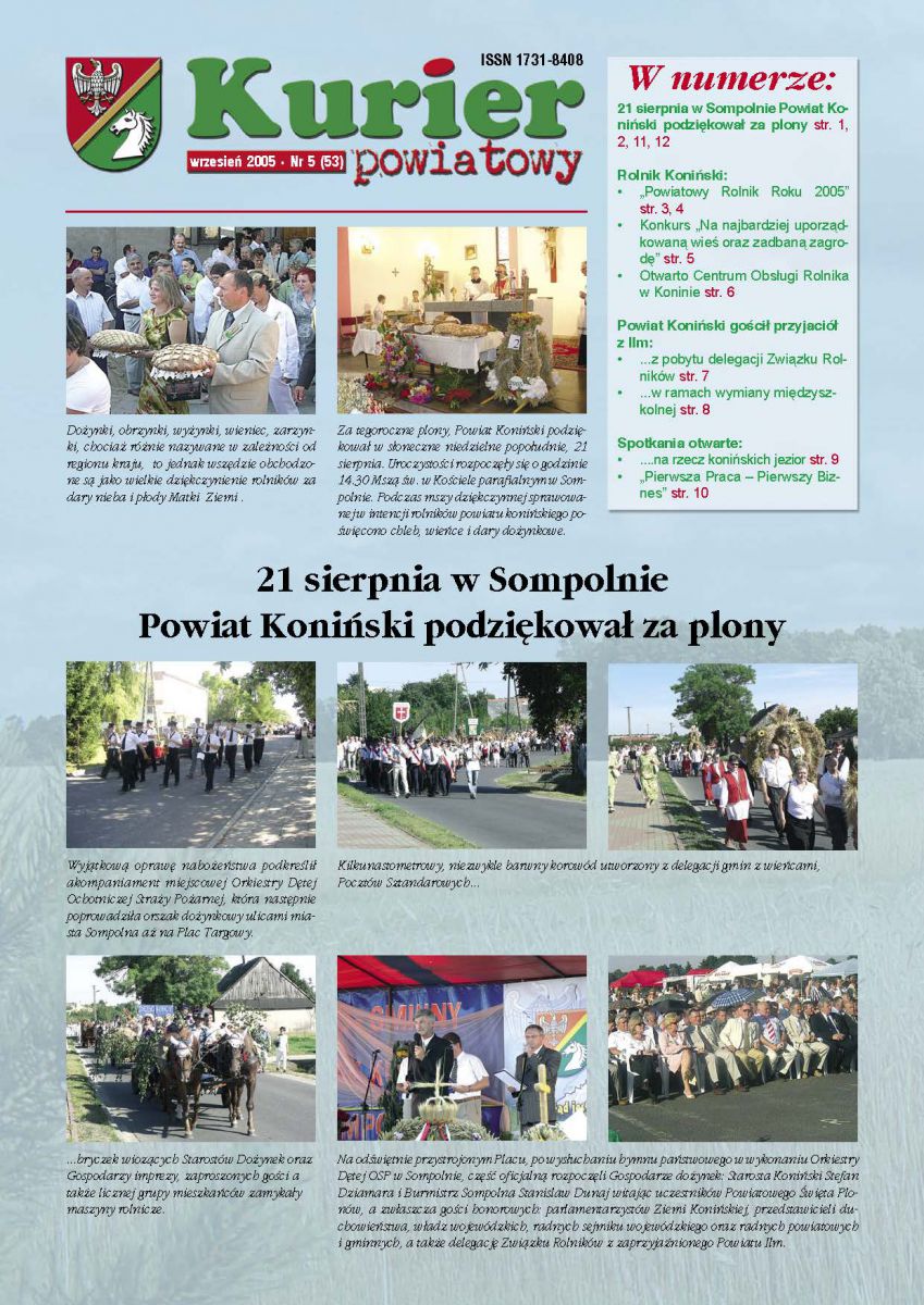 Kurier Powiatowy - wrzesień 2005 (okładka) Kurier Powiatowy - wrzesień 2005 (okładka)