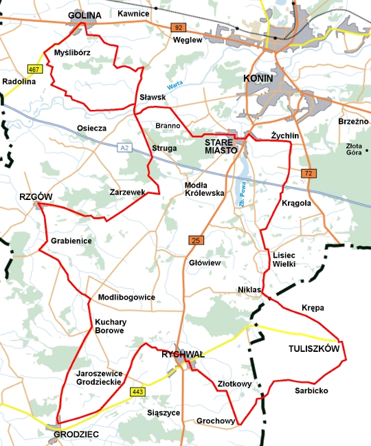 Mapa szlaku rowerowego – Rowerowa Szóstka Mapa szlaku rowerowego – Rowerowa Szóstka